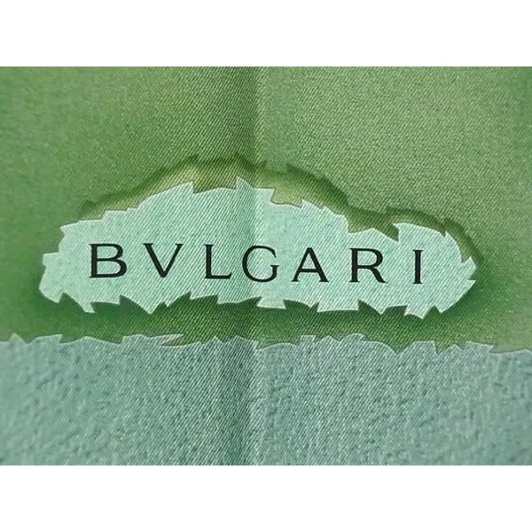 Bvlgari Scarf Green 100% Silk Tree Pattern Large Size Never — view 5