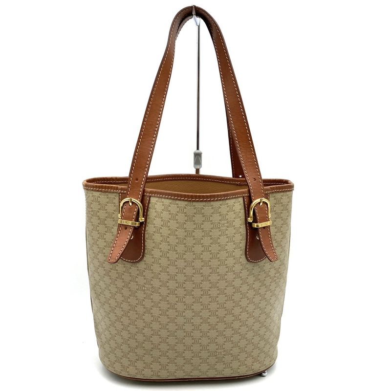 Celine Macadam M95 Tote Shoulder Bag Pvc/leather Beige Women