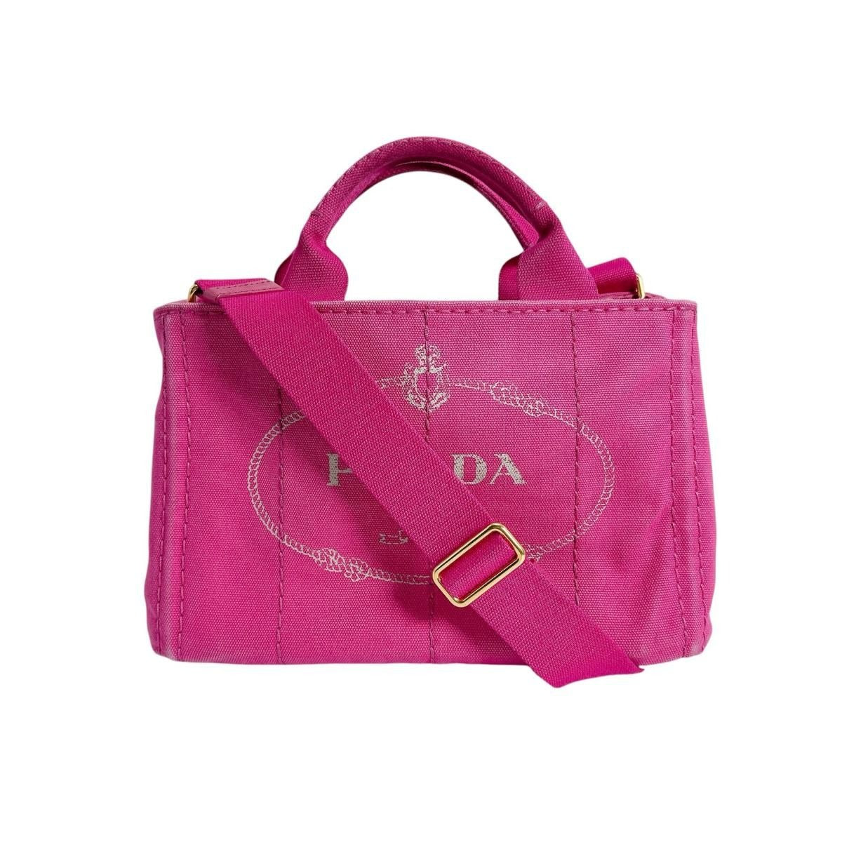 Prada 1 Bg439 Canapa Handbag Mini Tote Bag Pink