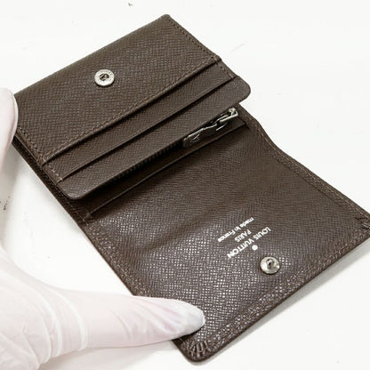 Louis Vuitton Coin Case Compact Wallet Taiga Grizzly Portmonnais Sergei M32568