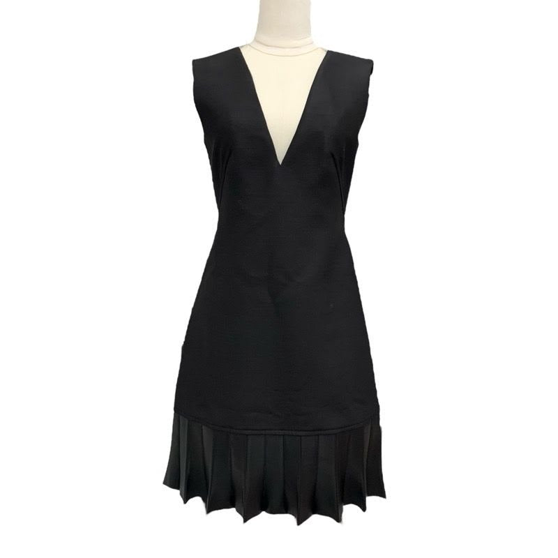 Louis Vuitton Fin Flounce Mikado Dress Sleeveless Nylon Black