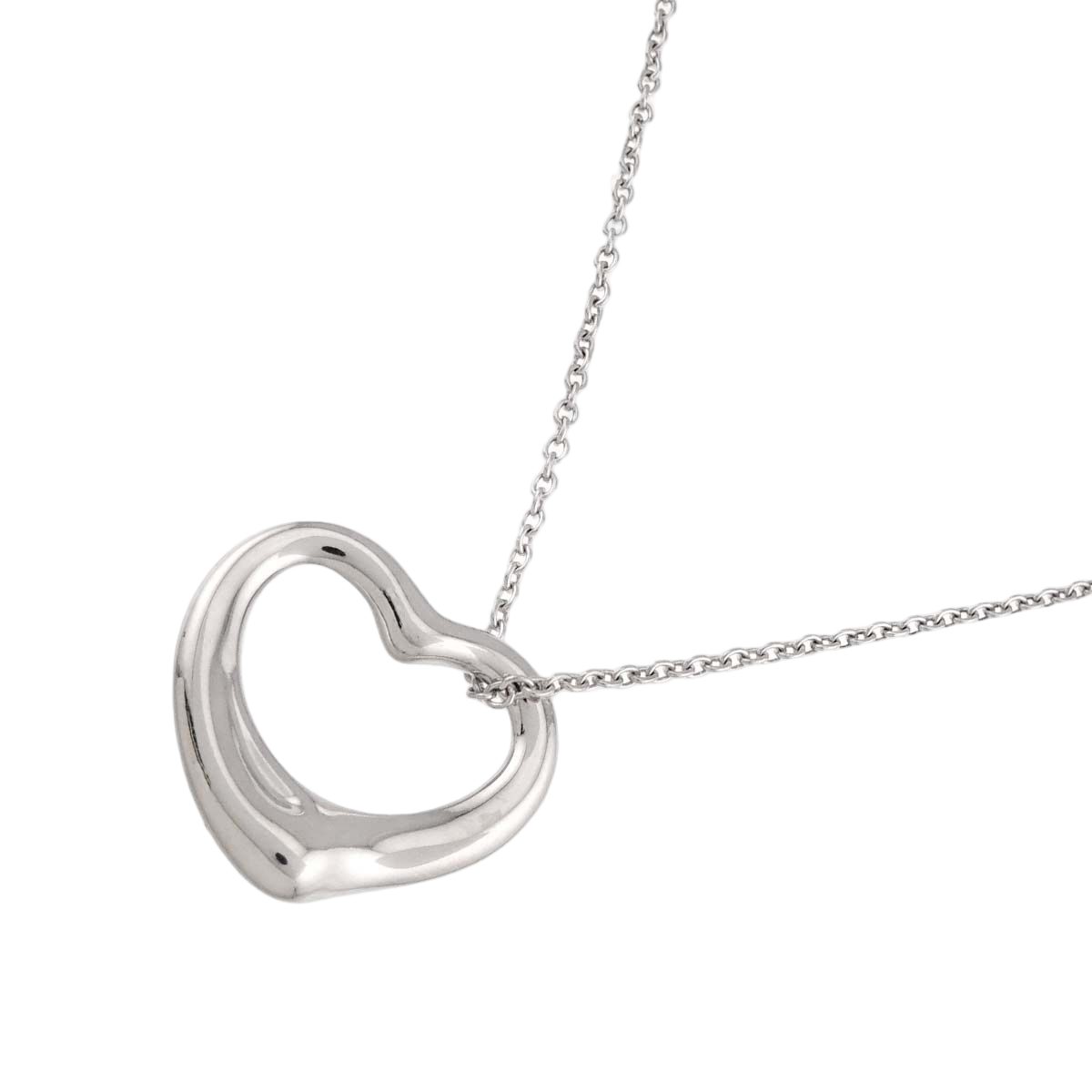 Tiffany & Co Open Heart Necklace Width 22 mm 40 cm 925 Sterling Silver