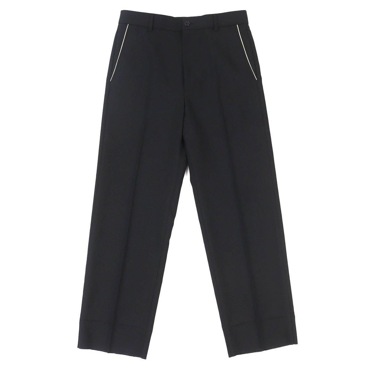 Gucci Logo Patch No Tuck Single Pants Slacks Black 44 with Hanger Made