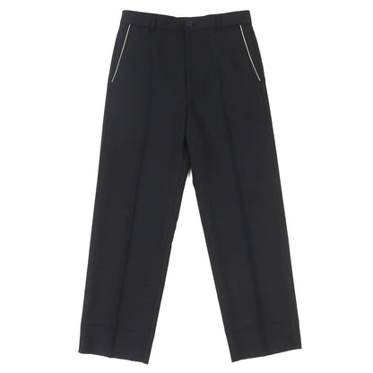 Gucci Logo Patch No Tuck Single Pants Slacks Black 44 with Hanger Made