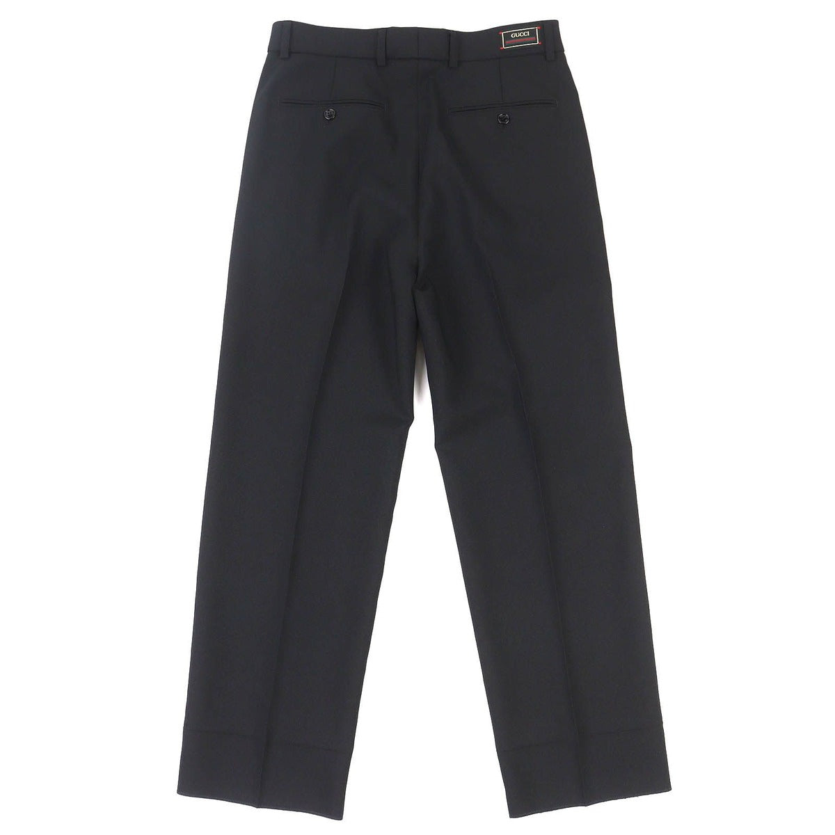 Gucci Logo Patch No Tuck Single Pants Slacks Black 44 with Hanger Made — view 2
