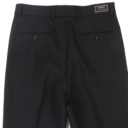 Gucci Logo Patch No Tuck Single Pants Slacks Black 44 with Hanger Made — view 4