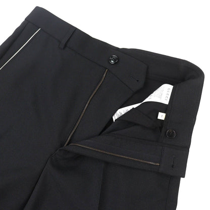 Gucci Logo Patch No Tuck Single Pants Slacks Black 44 with Hanger Made — view 5