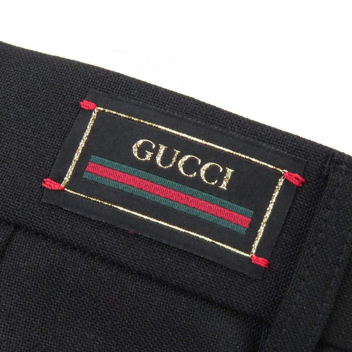 Gucci Logo Patch No Tuck Single Pants Slacks Black 44 with Hanger Made — view 8