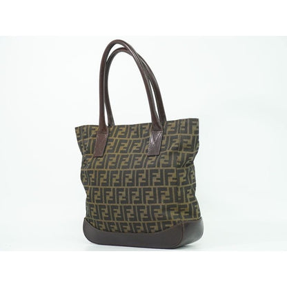 Fendi Zucca Tote Handbag Canvas Brown 16328 Bag — view 2