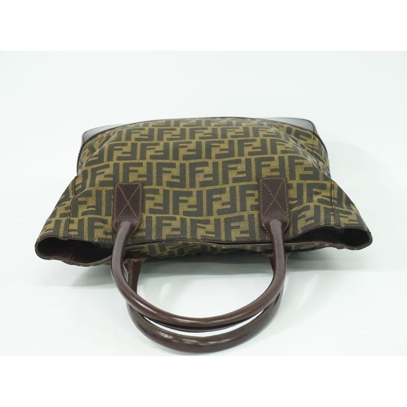 Fendi Zucca Tote Handbag Canvas Brown 16328 Bag — view 5