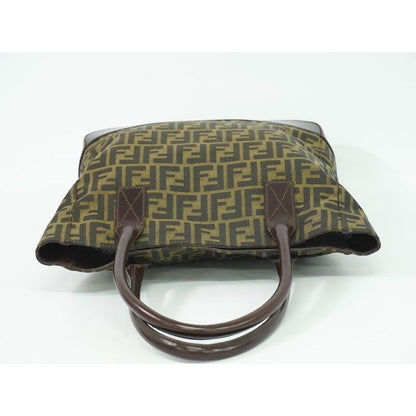 Fendi Zucca Tote Handbag Canvas Brown 16328 Bag — view 5