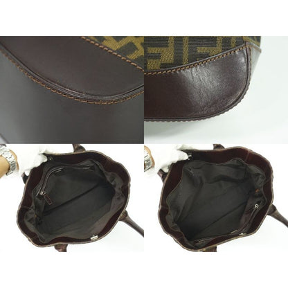 Fendi Zucca Tote Handbag Canvas Brown 16328 Bag — view 7