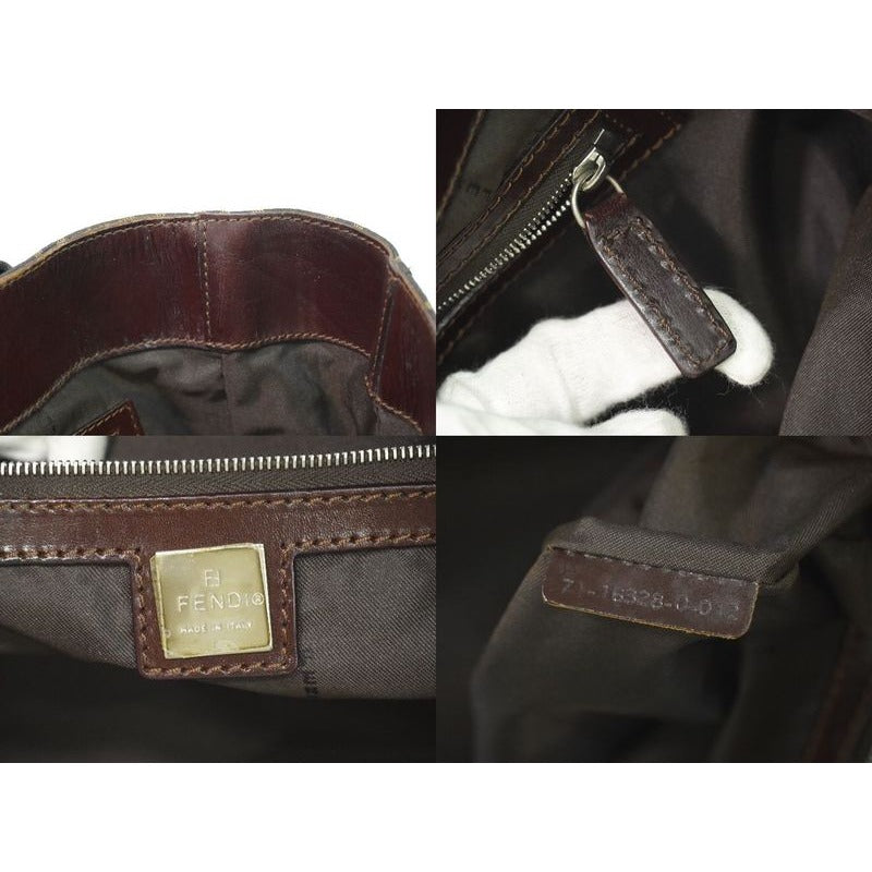 Fendi Zucca Tote Handbag Canvas Brown 16328 Bag — view 9