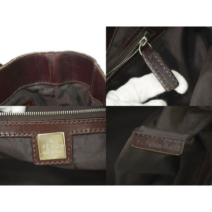Fendi Zucca Tote Handbag Canvas Brown 16328 Bag — view 9