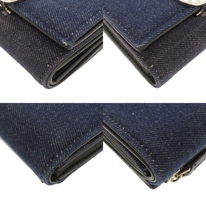 Bulgari Clip Denim Blue Trifold Wallet 1905 Bvlgari