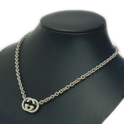 Gucci Silver Interlocking G Necklace 27.7g 925 Engraved 366825 Necklace