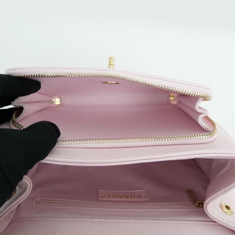 Chanel Business Affinity A93607 Pink Matelasse Caviar Hand Shoulder Bag