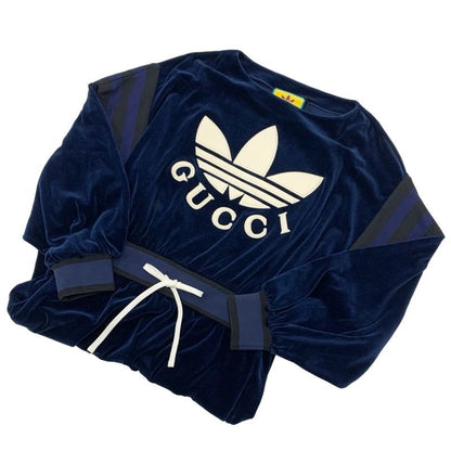 Gucci Dress Navy Ivory Black Adidas Logo Cotton Nylon