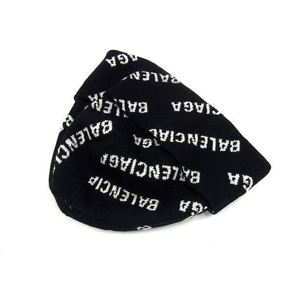 Balenciaga Wool Polyester Polyurethane Knit Cap Hat Black — view 2