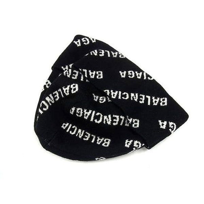 Balenciaga Wool Polyester Polyurethane Knit Cap Hat Black — view 2