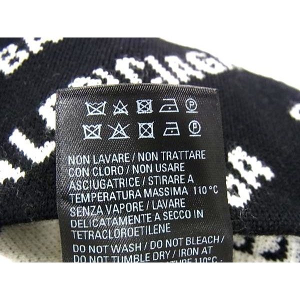Balenciaga Wool Polyester Polyurethane Knit Cap Hat Black — view 5