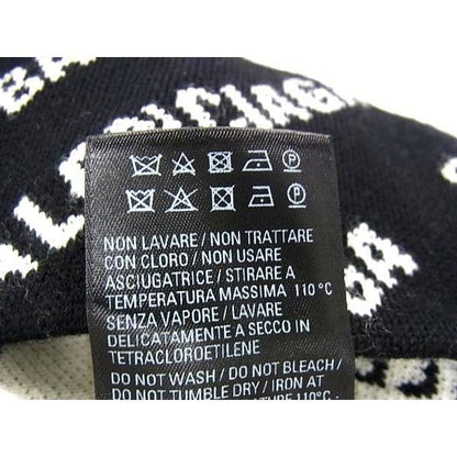 Balenciaga Wool Polyester Polyurethane Knit Cap Hat Black — view 5