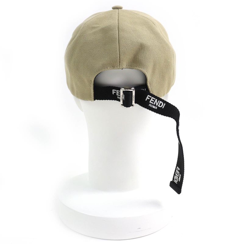 Fendi Fxq675 Cotton Logo Floral Rose Embroidery Baseball Cap Hat Cap Beige