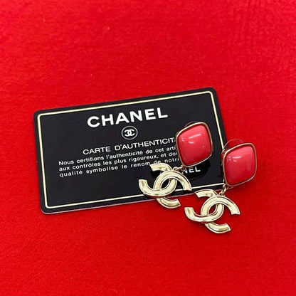 Chanel Coco Mark Plastic Earrings Accessories Small 22AS