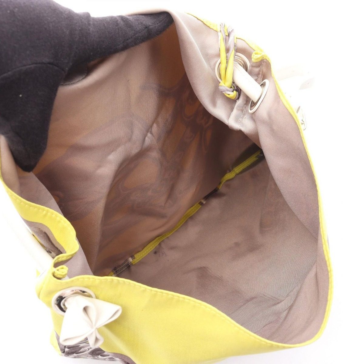 Hermes Shoulder Bag Silky City PM Yellow Silk Leather — view 3