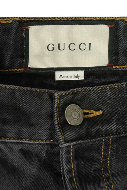 Gucci 408637 Xdap2 Tapered Denim Pants With Embroidery Men's 34
