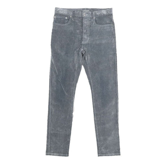 Dior Denim Pants Corduroy Slim Logo Embroidery Cotton Straight Gray 26
