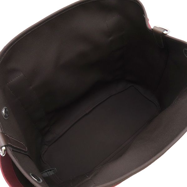 Hermes 2-Way Bag Sac de Pansage Groom Cotton Polyurethane Polyamide Rouge Ash