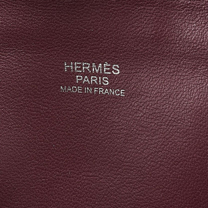 Hermes Toolbox 26 Verso Evercolor Orange Poppy X Rouge Ash Handbag With Silver