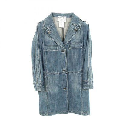 Chanel Denim Coat CC Logo Button