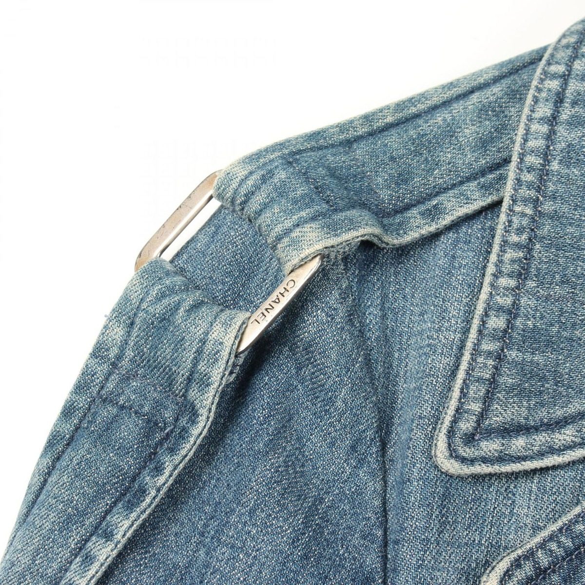 Chanel Denim Coat CC Logo Button — view 13
