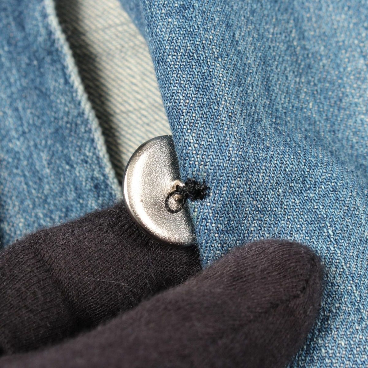 Chanel Denim Coat CC Logo Button — view 6