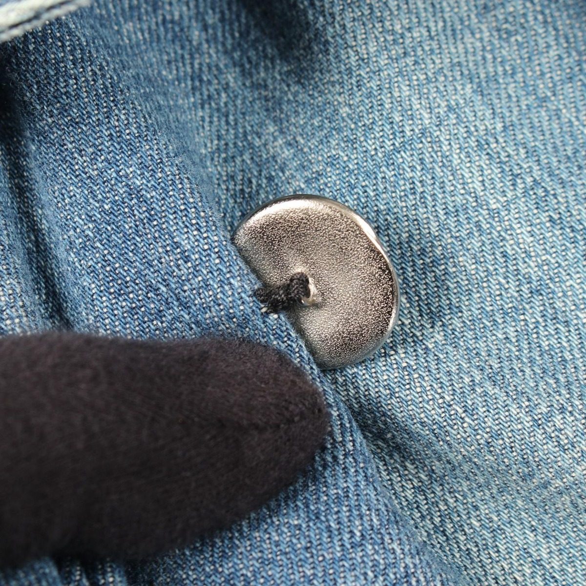 Chanel Denim Coat CC Logo Button — view 8