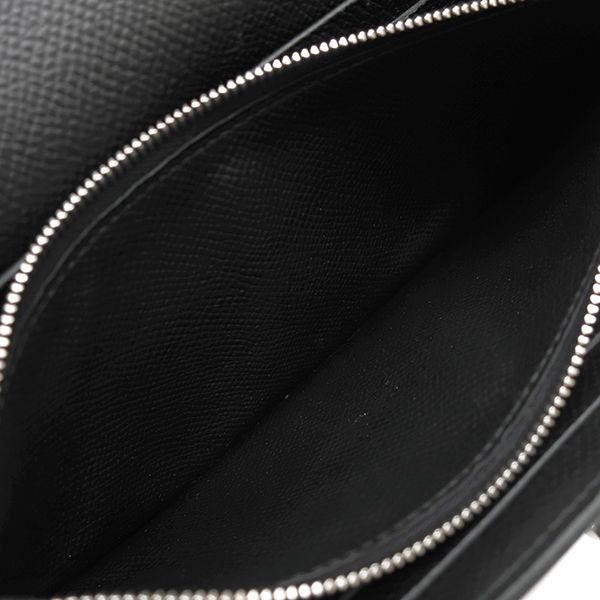 Hermes Long Wallet Kelly Wallet Long Vaux Epson Black Silver Hardware Black B
