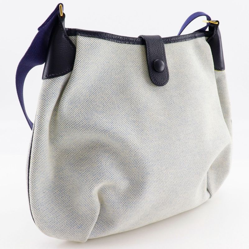 Hermes Rodeo Toile Ash Gray/navy Blue □C Ladies Shoulder Bag