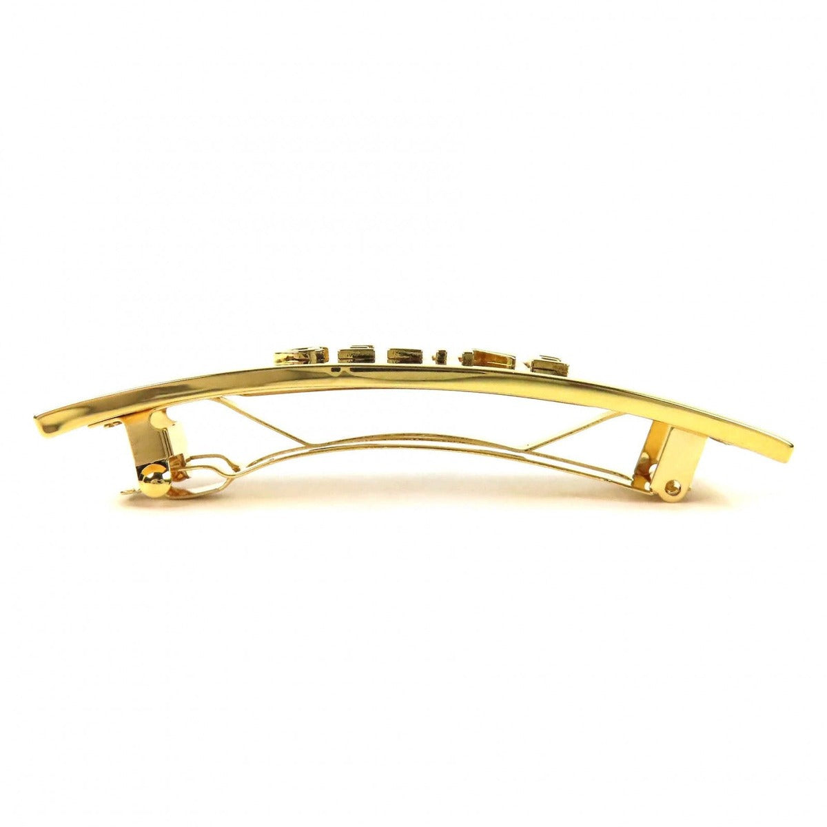 Celine Logo Square Barrette Hair Clip Hairpin Gold — view 2