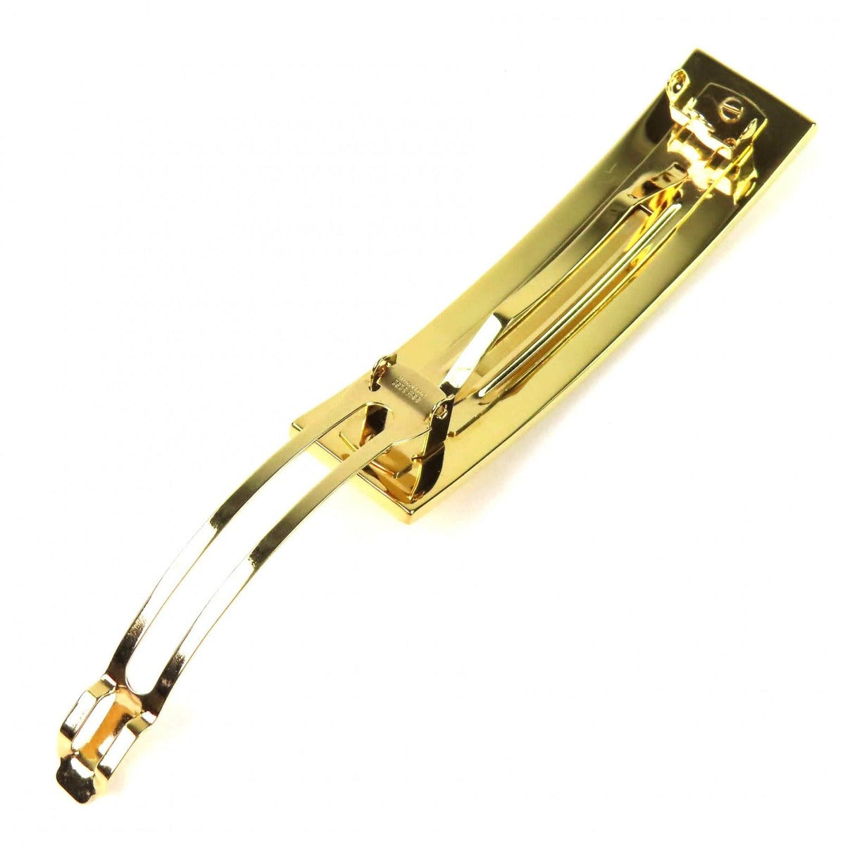 Celine Logo Square Barrette Hair Clip Hairpin Gold — view 4