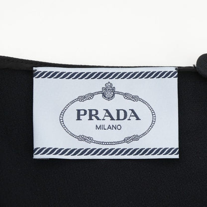 Prada Backhole Short Sleeve Rayon Black Women's Dress