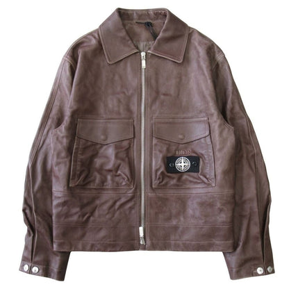 Dior Stone Island Lambskin Jacket Distressed 48 Brown