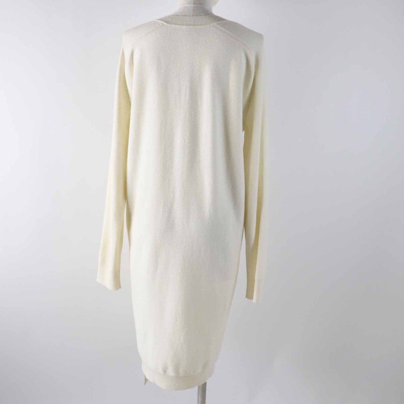 Hermes 21AW Brides De Gala Wool Cashmere Blend Long Sleeve V-neck Knit Dress