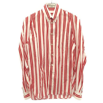 Balenciaga Striped Oversize Shirt White Red 36