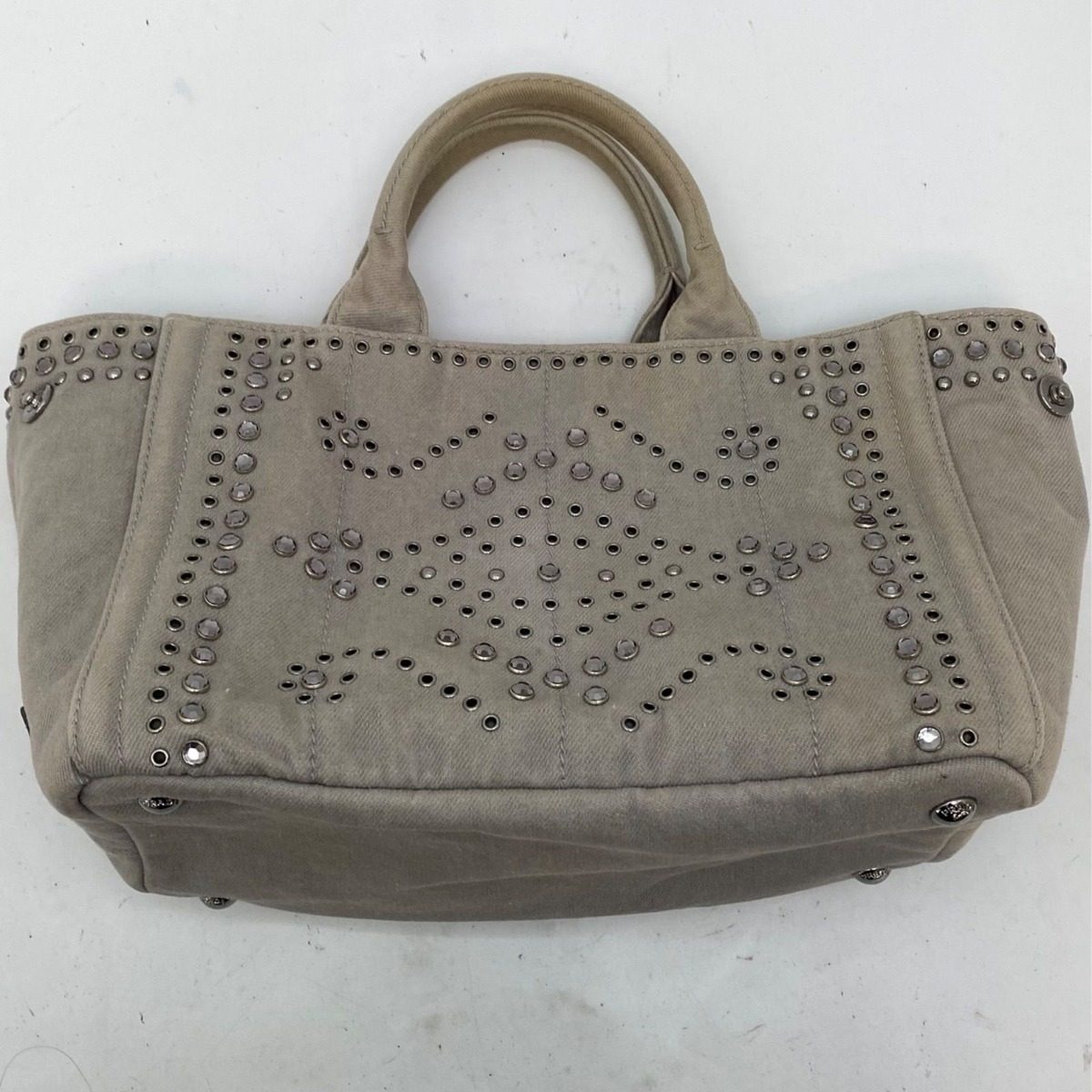 Prada Handbag Shoulder Perforated Studs Travel — view 9