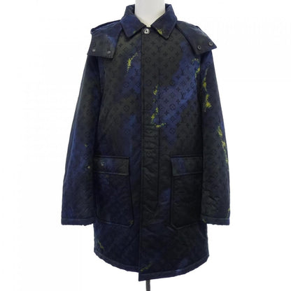 Louis Vuitton Padded Monogram Tie and Die Jacket Coat Black Navy Green