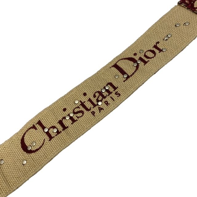 Dior S8520ctzq Medallion Oblique Shoulder Strap Bag Strap Canvas Bordeaux Beige