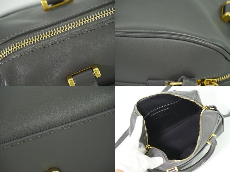 Authentic Saint Laurent Baby Duffle 2WAY Shoulder Bag Handbag Pochette Leather