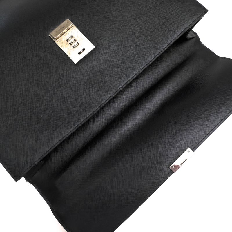 Prada Bag Briefcase Business Bag Business Men Leather Genuine Black Dulles Bag